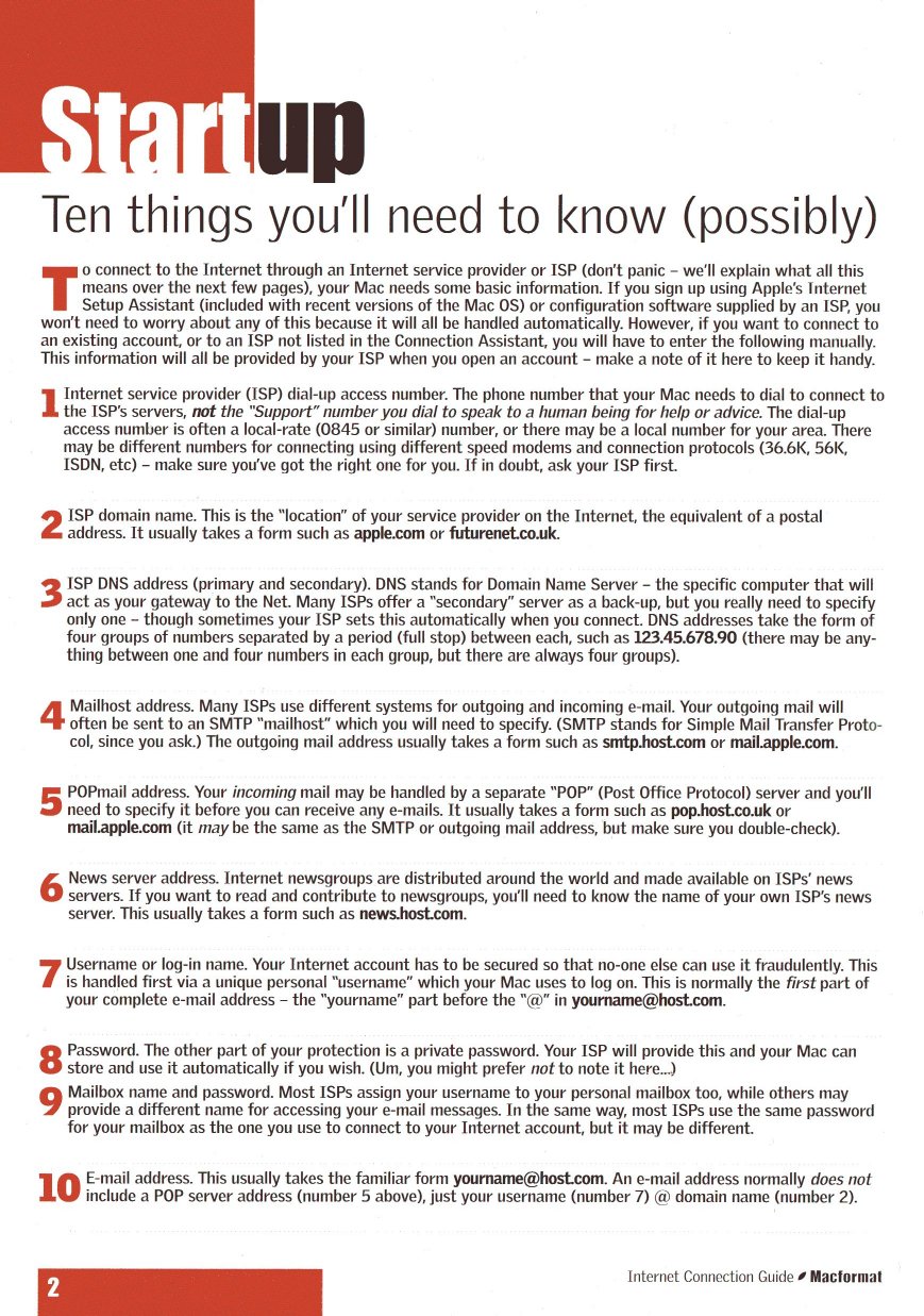 MacFormat Internet Connection Guide — page 2