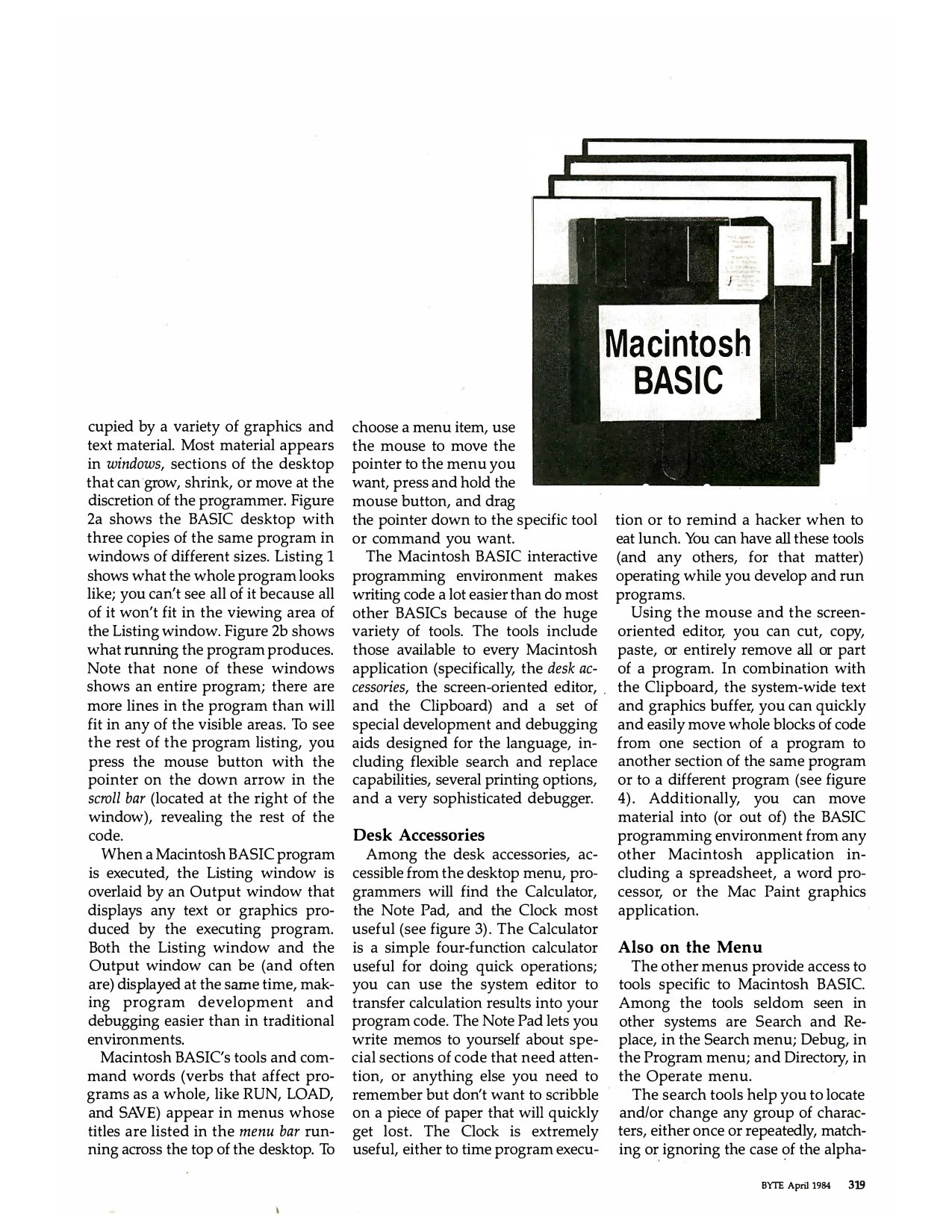 Macintosh BASIC BYTE April 1984 — page 2