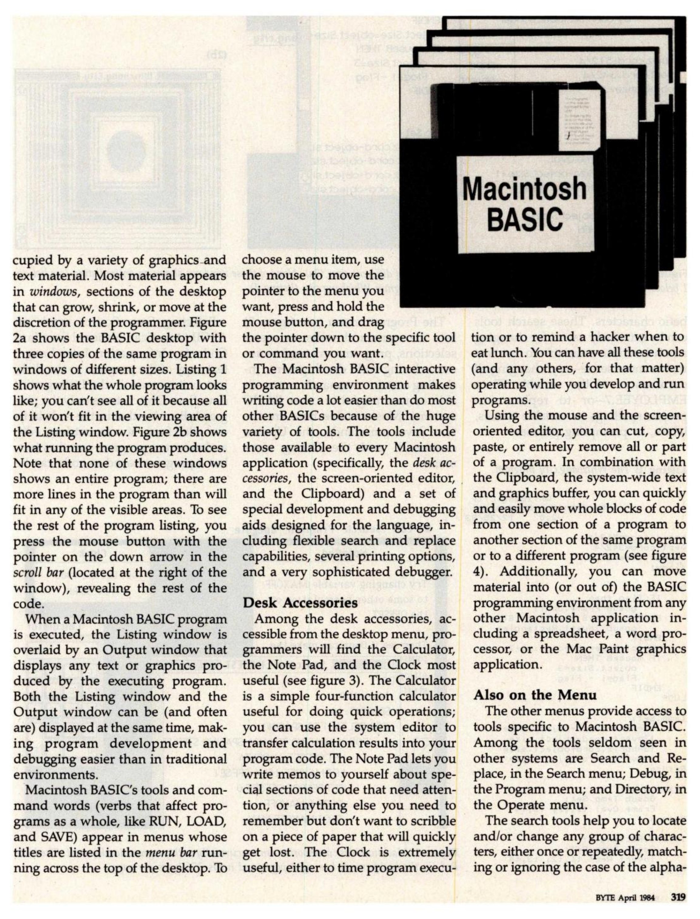 Macintosh BASIC BYTE magazine 04 1984 — page 2