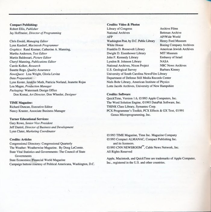 TIME Magazine Almanac 1993 manual — page 4