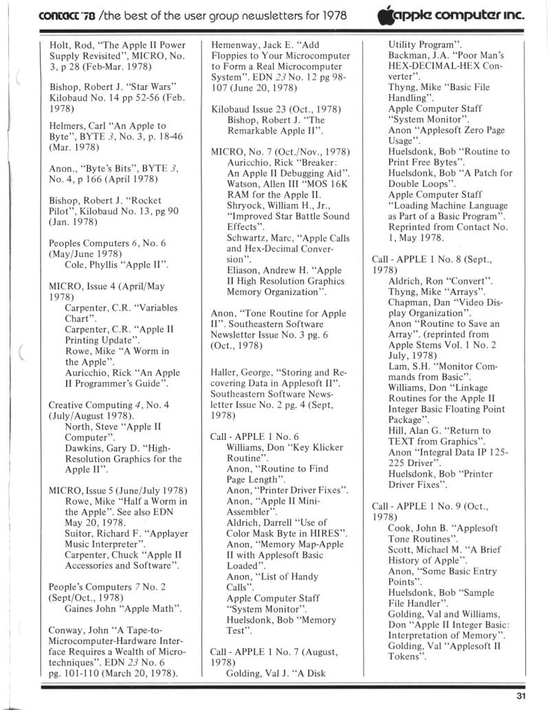 apple contact thebestof1978 ocr — page 31