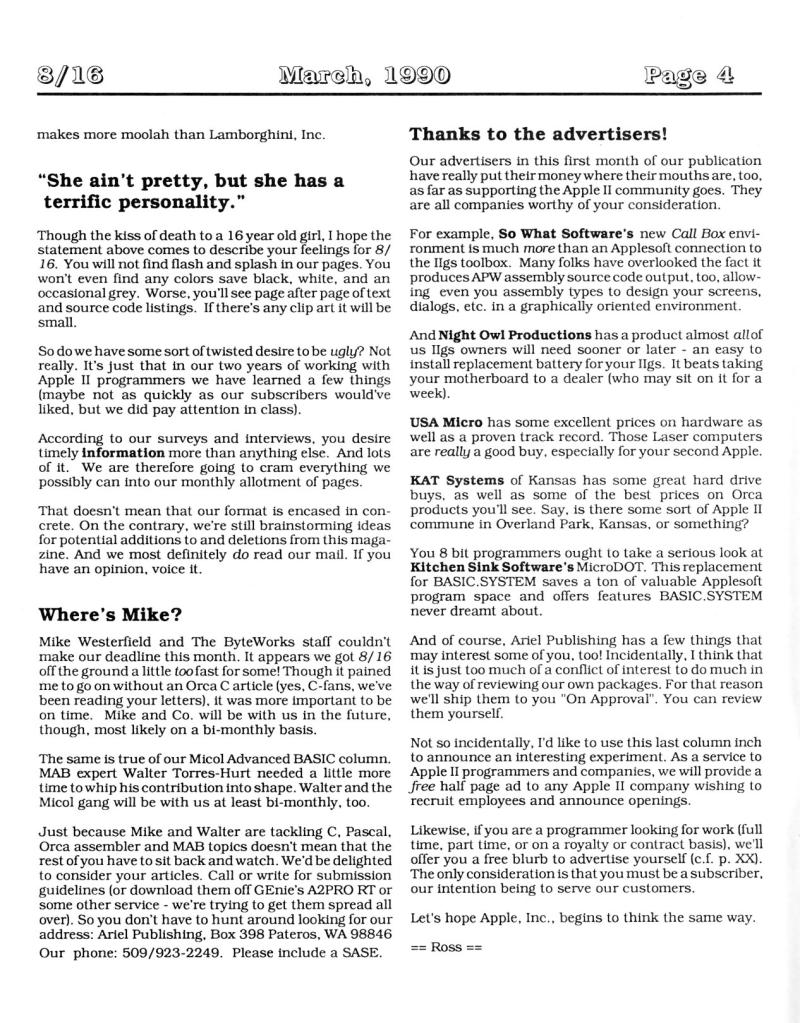 816 Vol 1 No 01 MAR 1990 — page 4