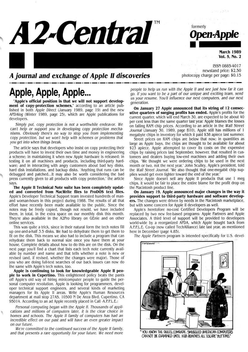 A2 Central 1989 03 March 1989 Vol 5 No 2 — page 1
