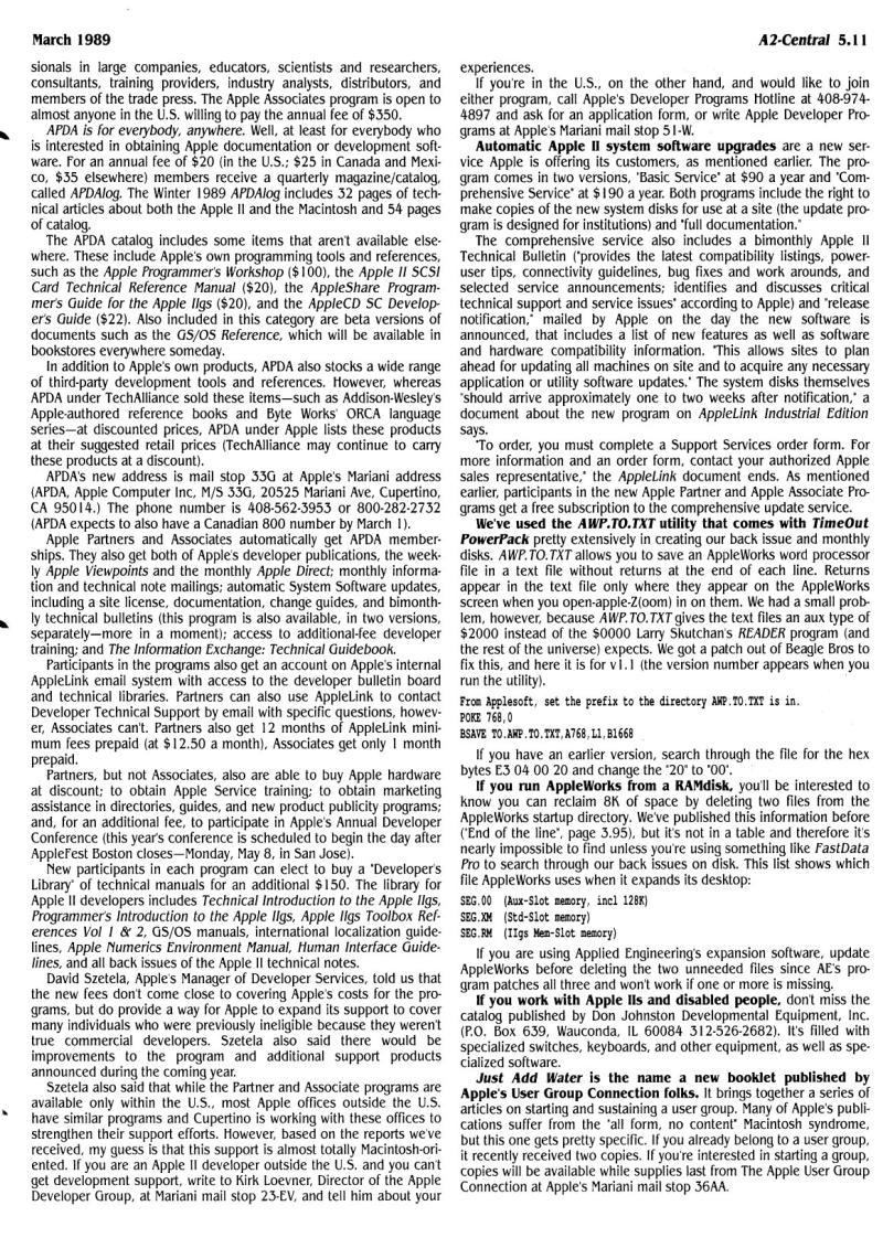 A2 Central 1989 03 March 1989 Vol 5 No 2 — page 3