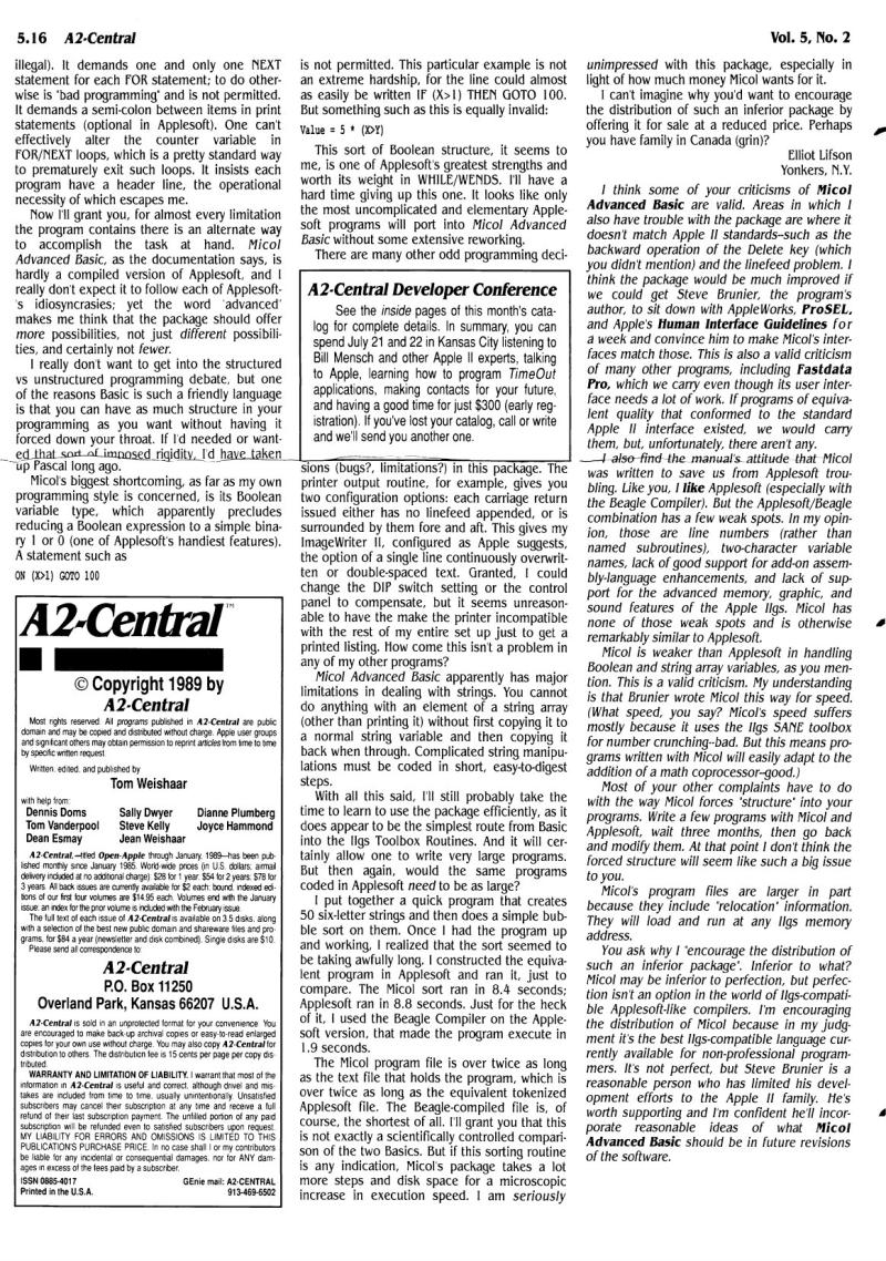 A2 Central 1989 03 March 1989 Vol 5 No 2 — page 8