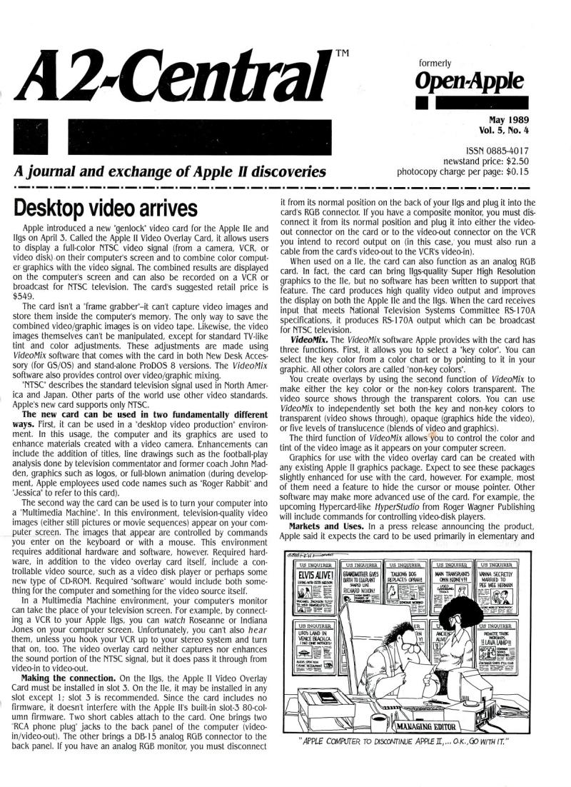 A2 Central 1989 05 May 1989 Vol 5 No 4 — page 1