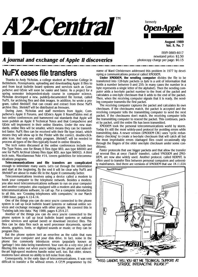 A2 Central 1989 08 August 1989 Vol 5 No 7 — page 1