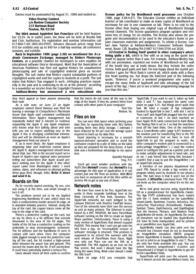A2 Central 1989 08 August 1989 Vol 5 No 7 — page 4