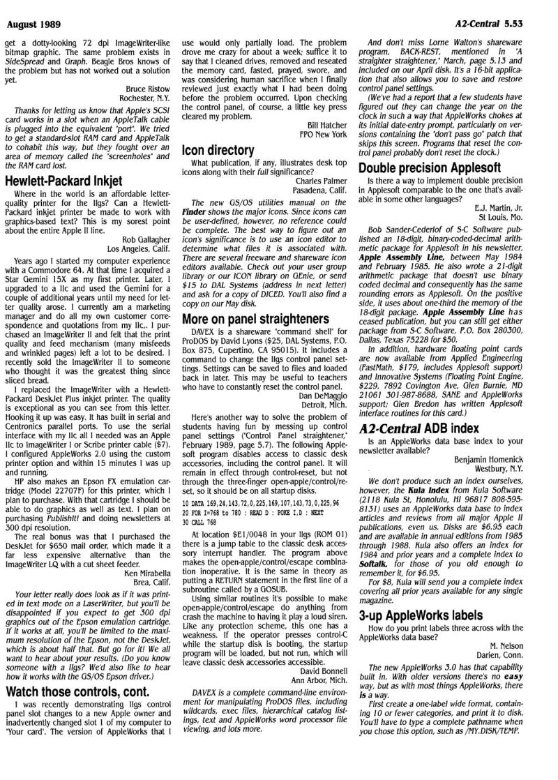 A2 Central 1989 08 August 1989 Vol 5 No 7 — page 5