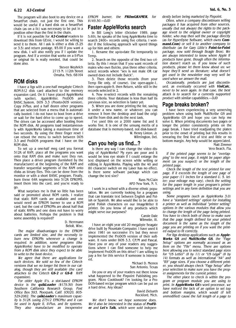A2 Central 1990 04 April 1990 Vol 6 No 3 — page 6