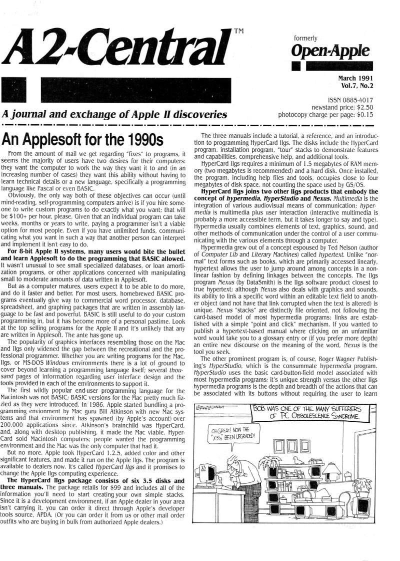 A2 Central 1991 03 March 1991 Vol 7 No 2 — page 1