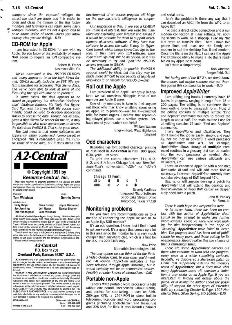 A2 Central 1991 03 March 1991 Vol 7 No 2 — page 8