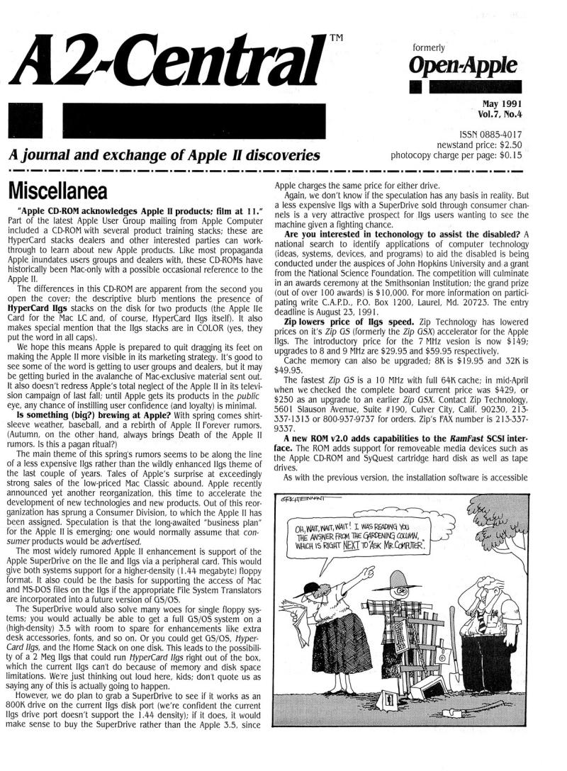 A2 Central 1991 05 May 1991 Vol 7 No 4 — page 1