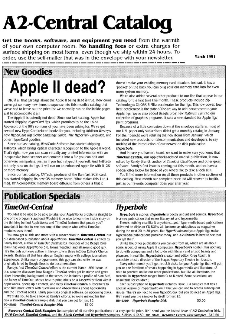 A2 Central Catalog 1991 03 March 1991 — page 1