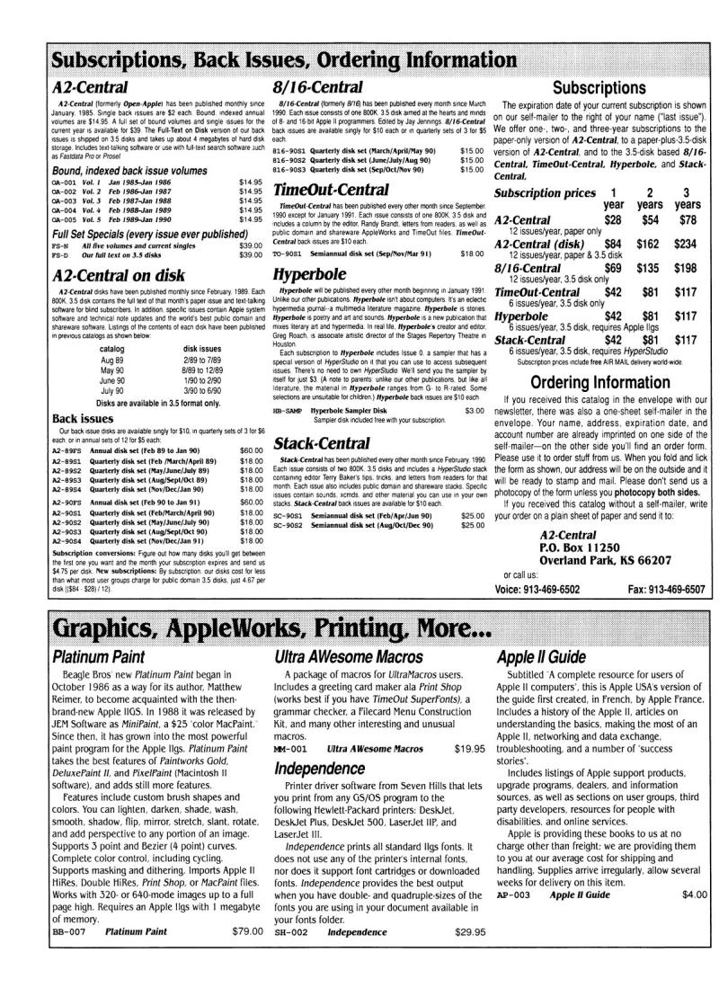 A2 Central Catalog 1991 03 March 1991 — page 4