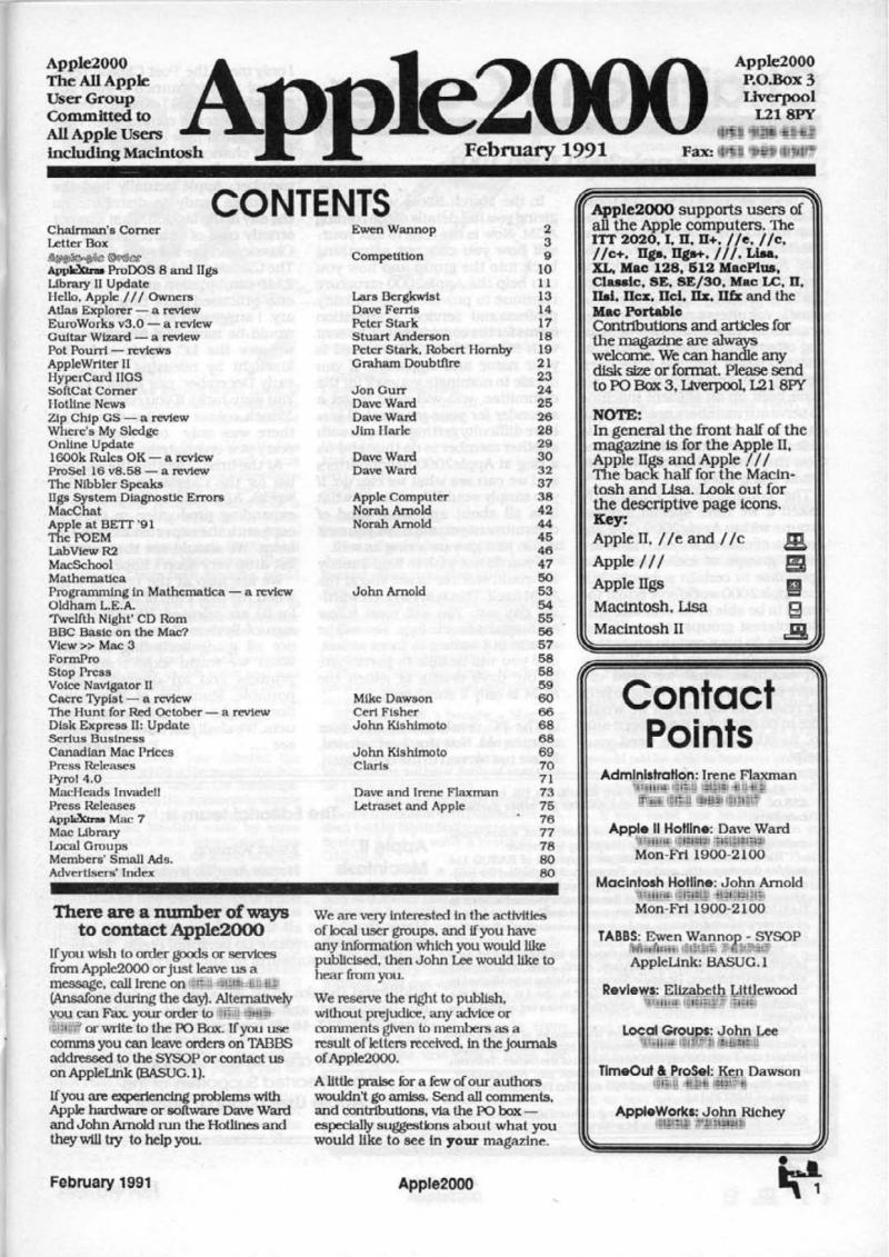 Apple 2000 Vol 6 No. 1 1991 02 BASUG GB — page 3