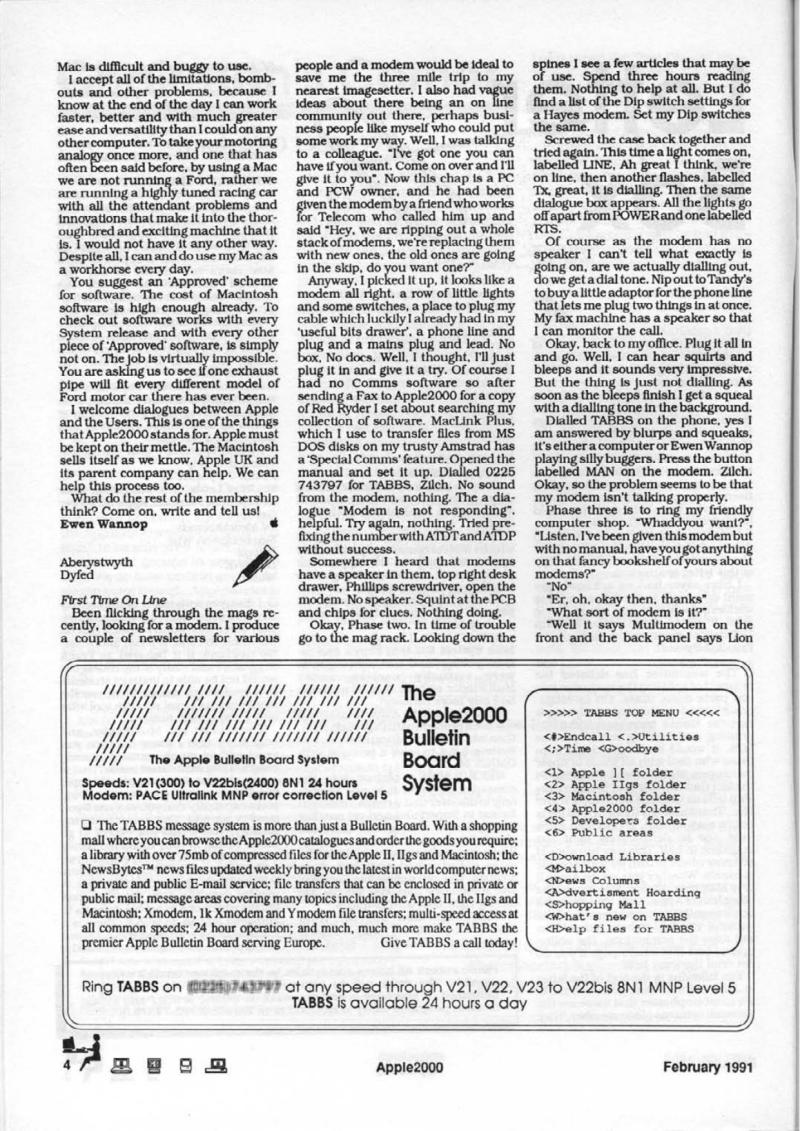Apple 2000 Vol 6 No. 1 1991 02 BASUG GB — page 6