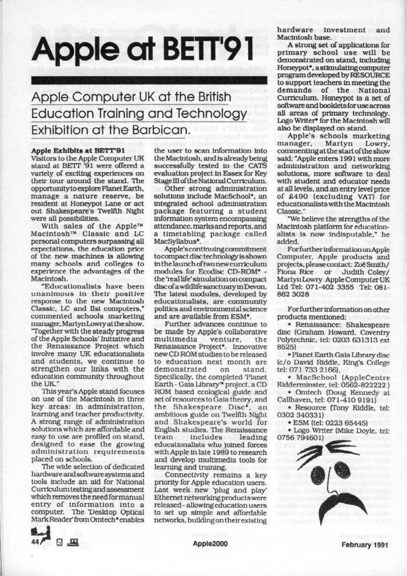 Apple 2000 Vol 6 No. 1 1991 02 BASUG GB — page 46