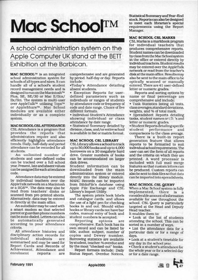 Apple 2000 Vol 6 No. 1 1991 02 BASUG GB — page 49