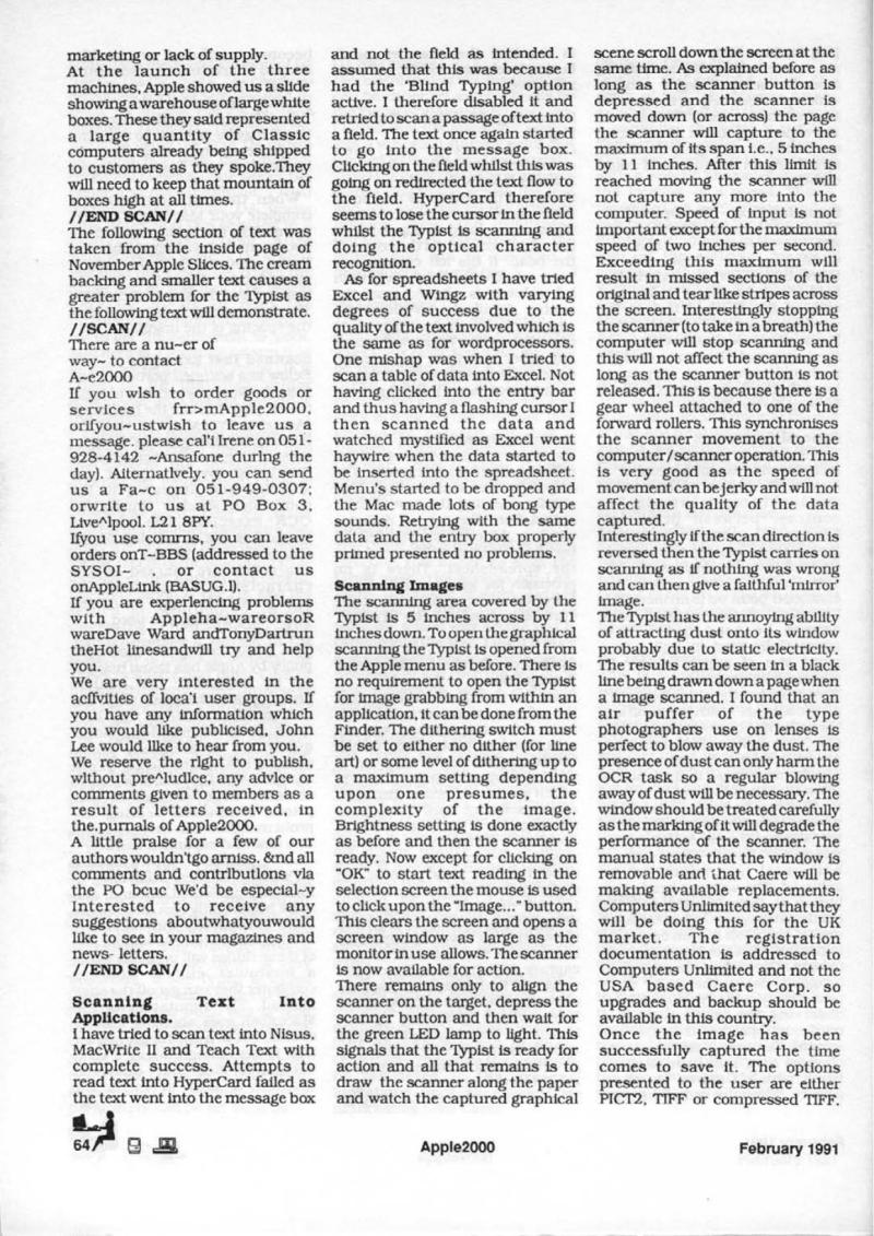 Apple 2000 Vol 6 No. 1 1991 02 BASUG GB — page 66