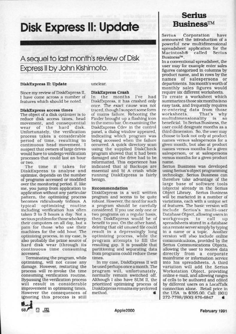Apple 2000 Vol 6 No. 1 1991 02 BASUG GB — page 70