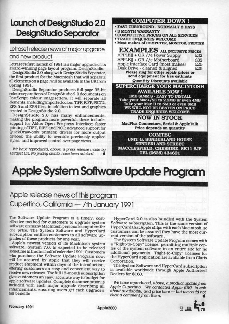 Apple 2000 Vol 6 No. 1 1991 02 BASUG GB — page 77