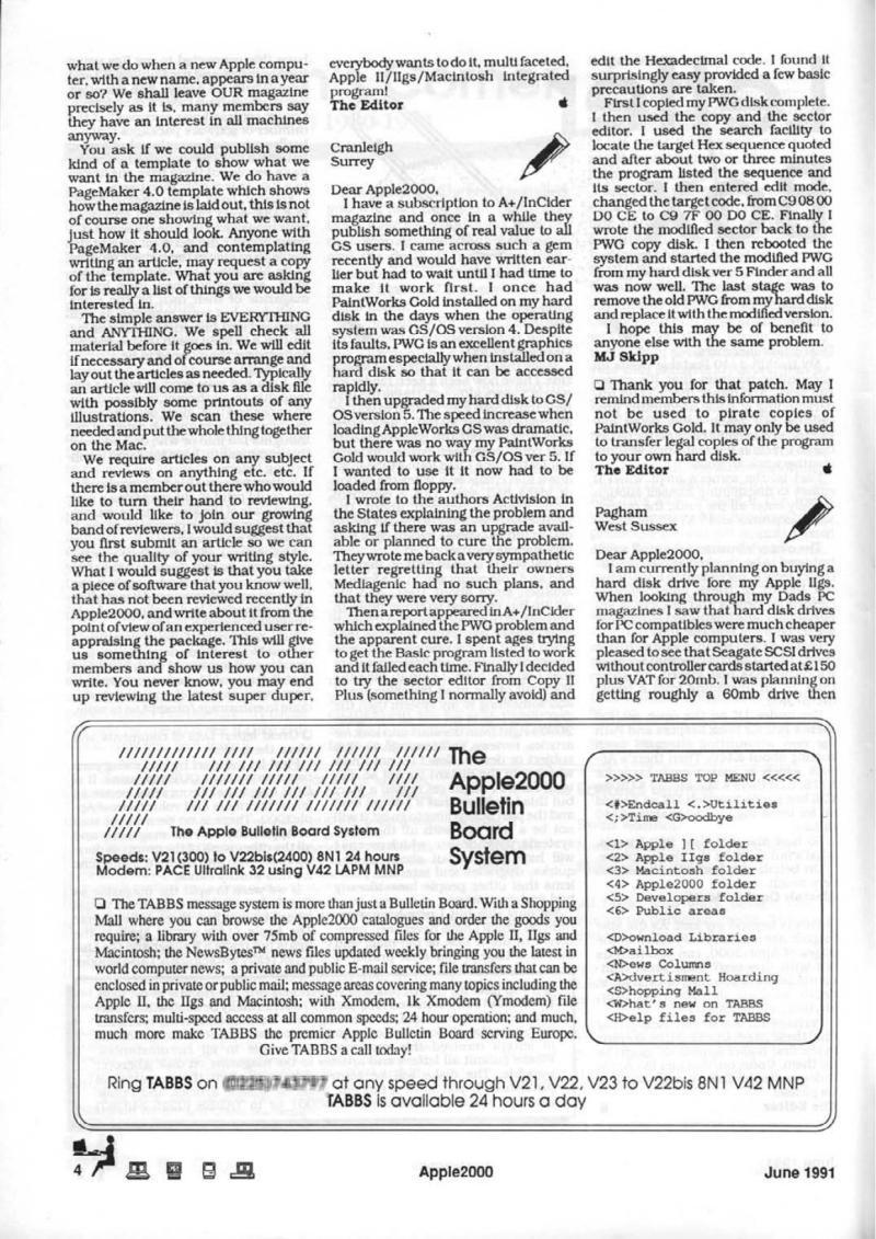 Apple 2000 Vol 6 No. 3 1991 06 BASUG GB — page 6