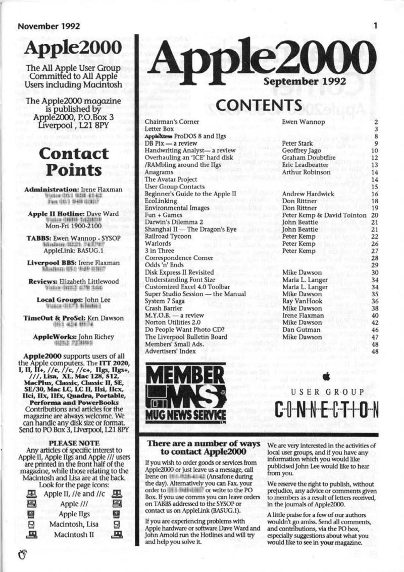 Apple 2000 Vol 7 No. 4 1992 11 BASUG GB — page 3