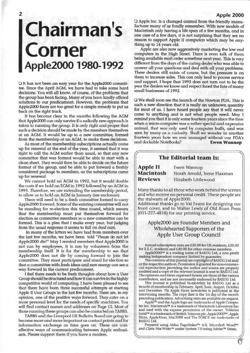 Apple 2000 Vol 7 No. 4 1992 11 BASUG GB — page 4