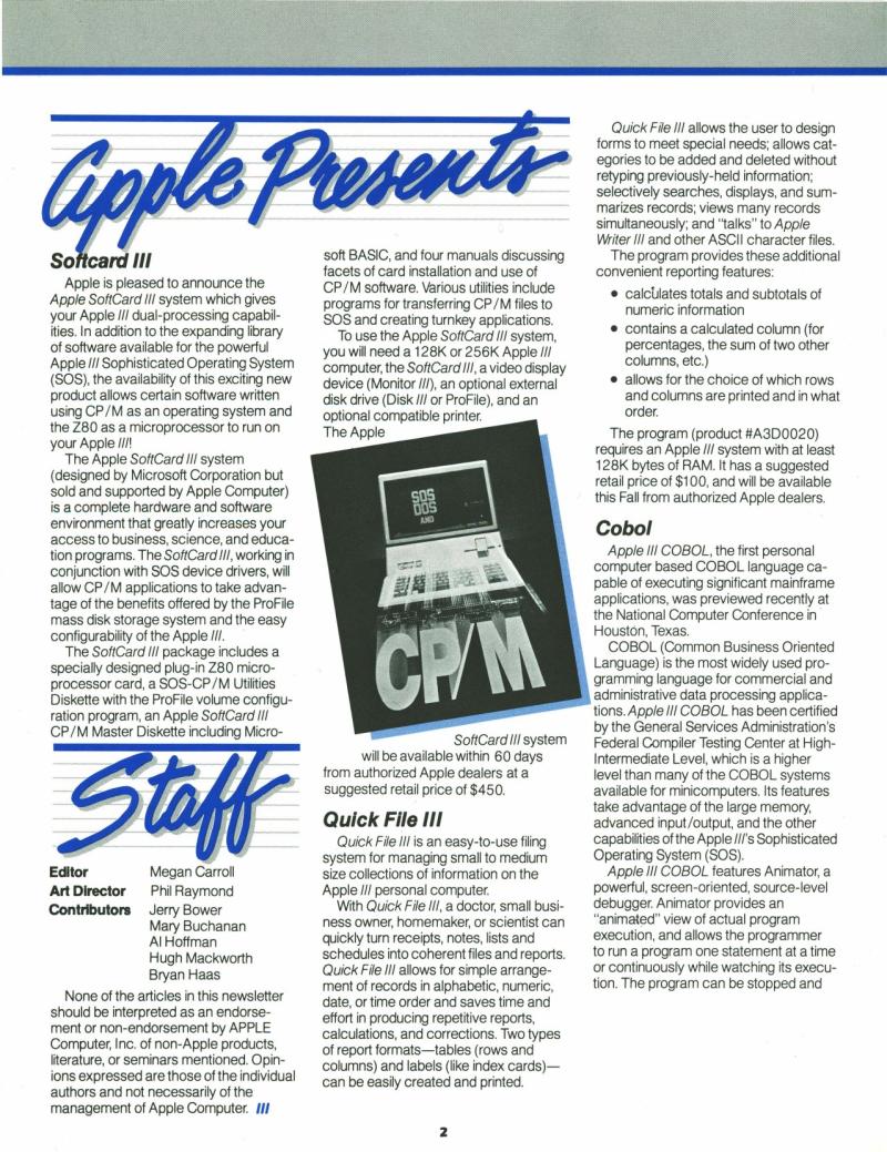 Apple III Dimensions v1n3 — page 2
