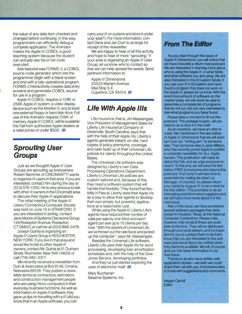 Apple III Dimensions v1n3 — page 3