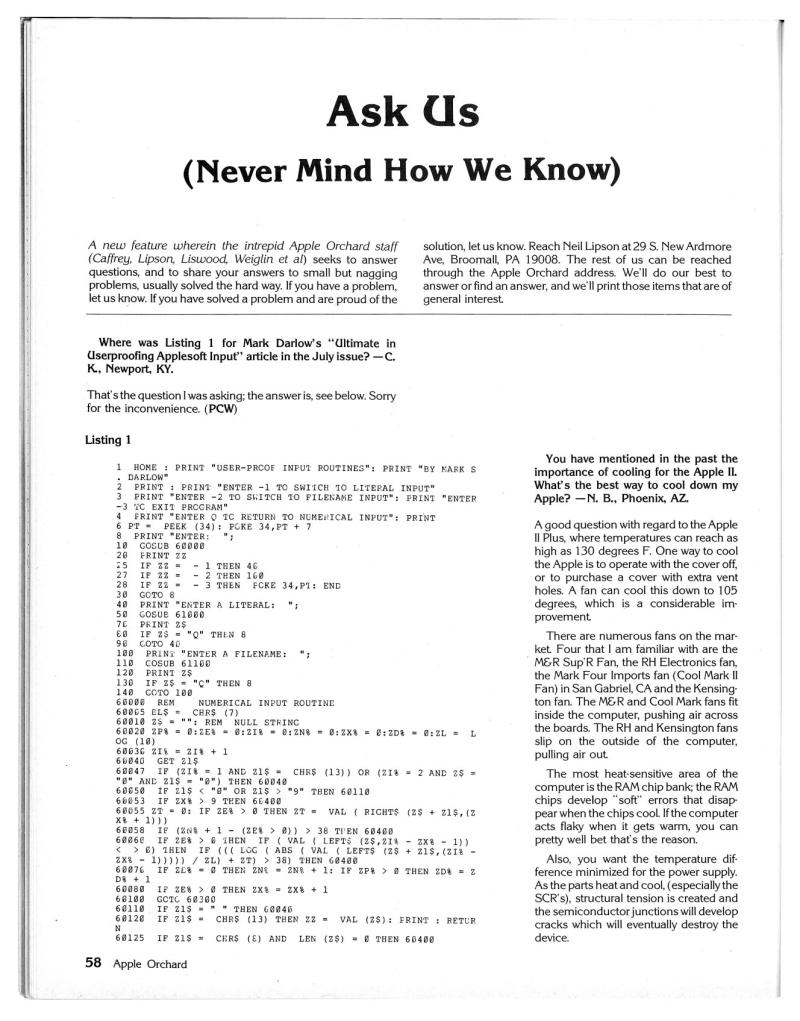 Apple Orchard v4n5 1983 Aug — page 62