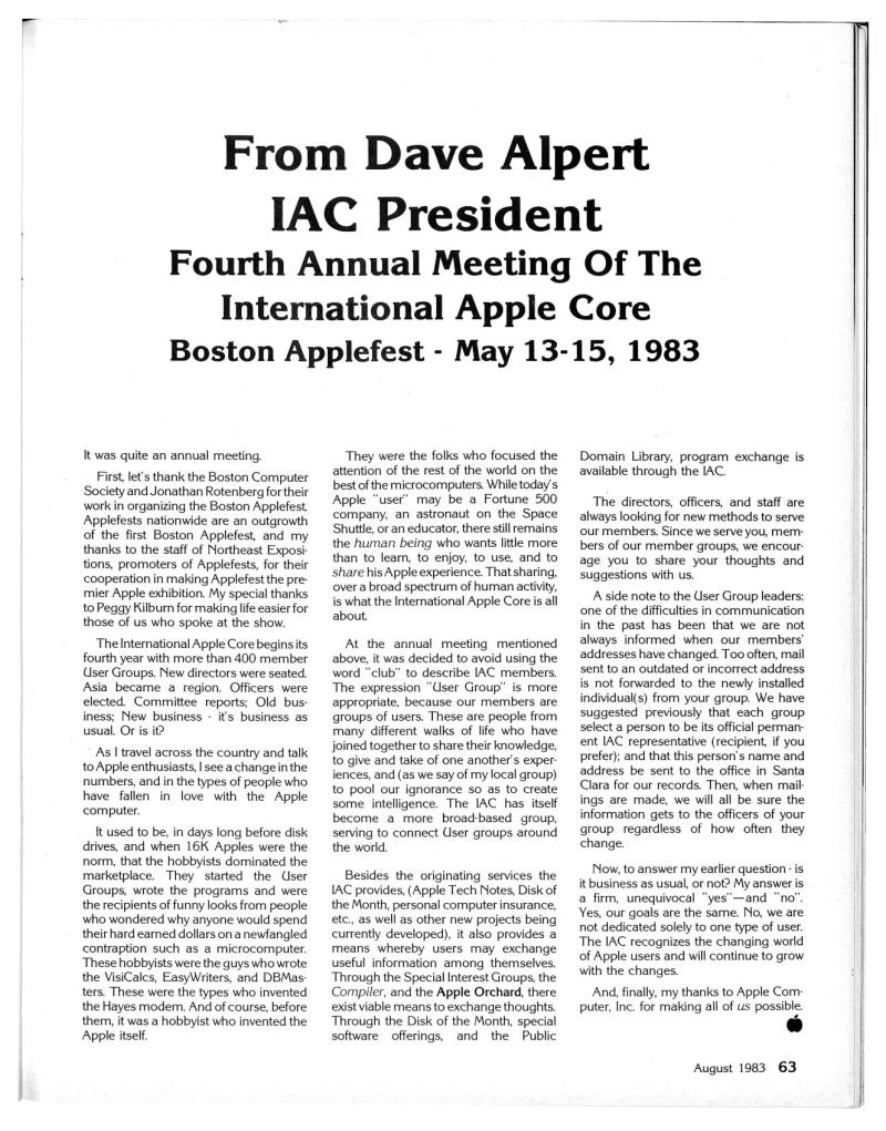 Apple Orchard v4n5 1983 Aug — page 67