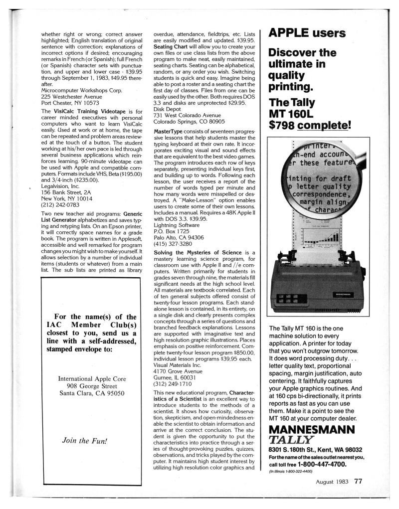 Apple Orchard v4n5 1983 Aug — page 81