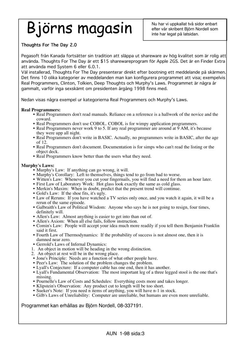 Apple User News 1 98 — page 3
