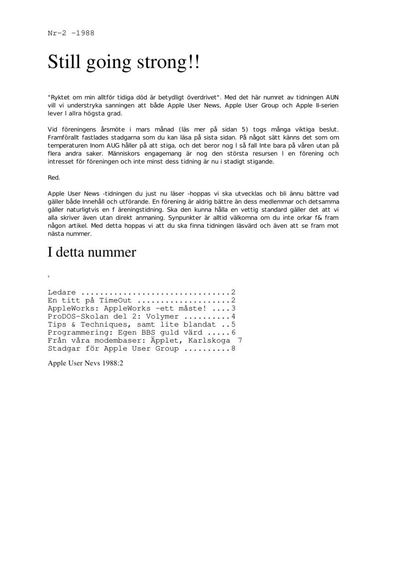 Apple User News 2 88 — page 1