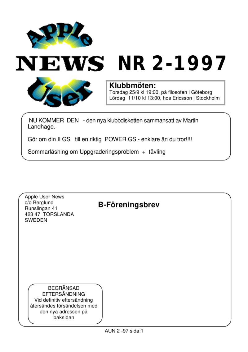 Apple User News 2 97 — page 1