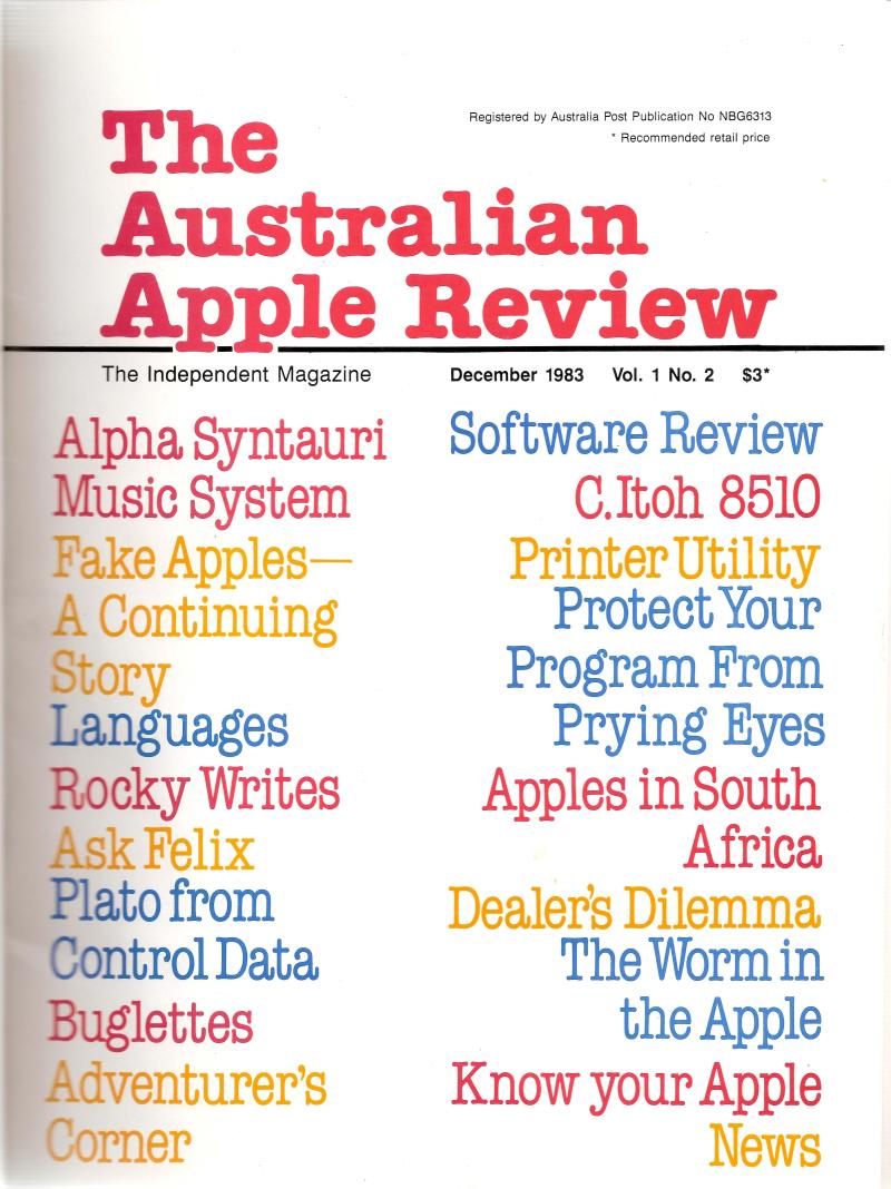 Australian Apple Review The Vol 1 No 2 1983 12 Gareth Powell AU — page 1