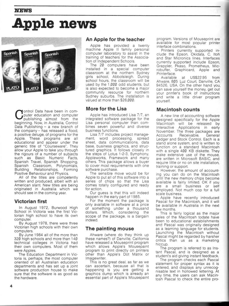 Australian Apple Review The Vol 1 No 8 1984 09 Gareth Powell AU — page 6
