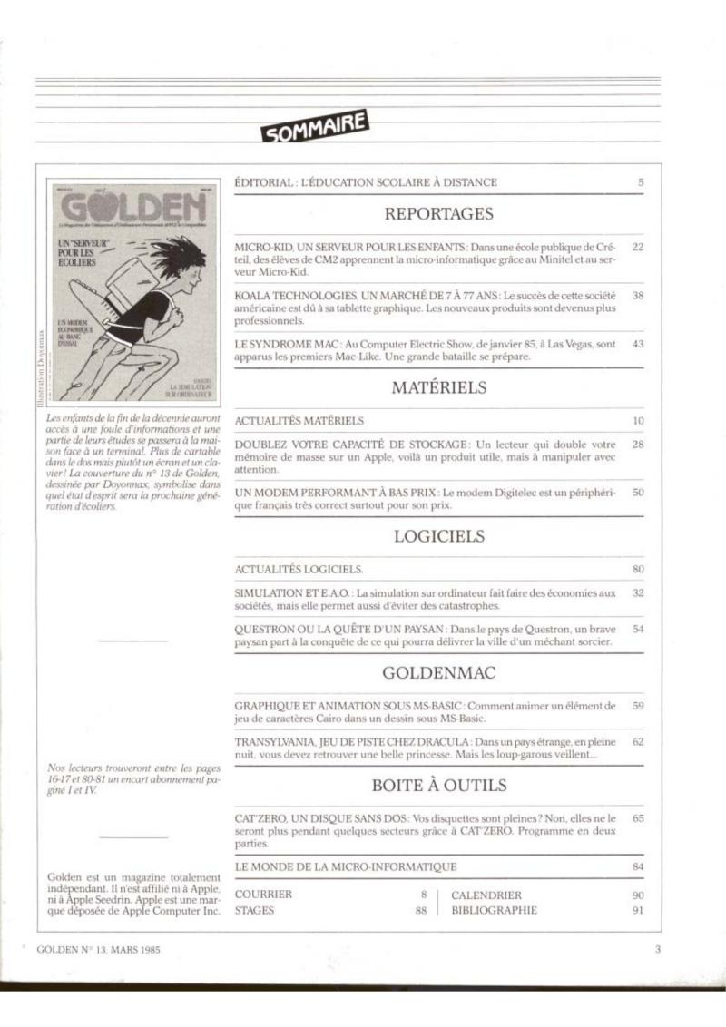 Golden Issue No 13 1985 03 IDG France FR — page 3