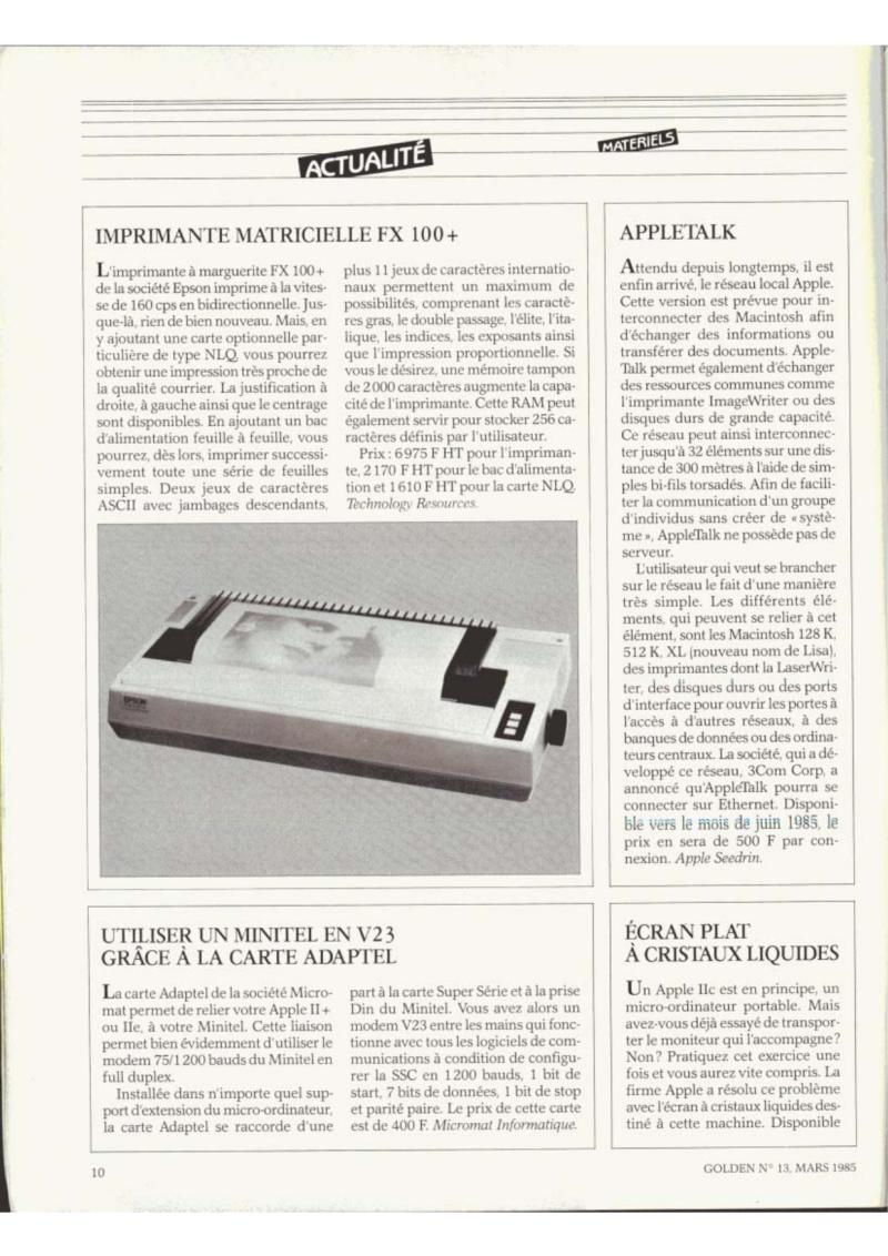 Golden Issue No 13 1985 03 IDG France FR — page 10