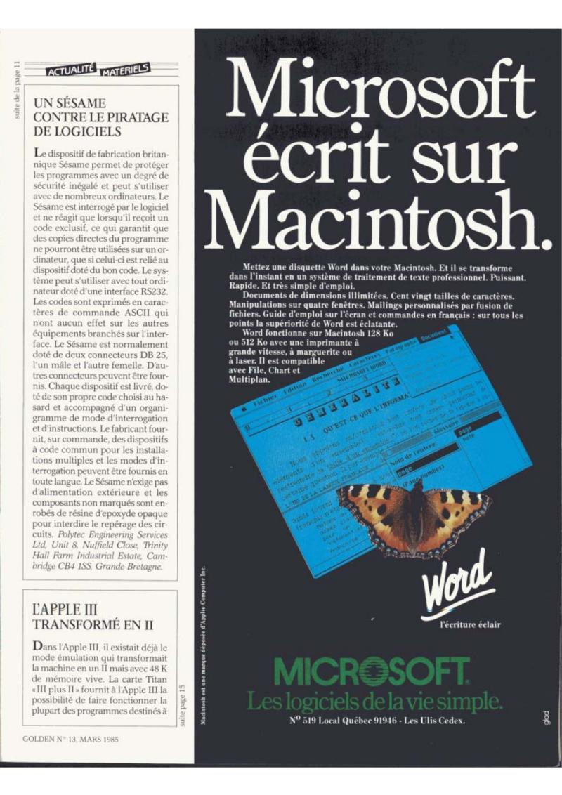 Golden Issue No 13 1985 03 IDG France FR — page 13