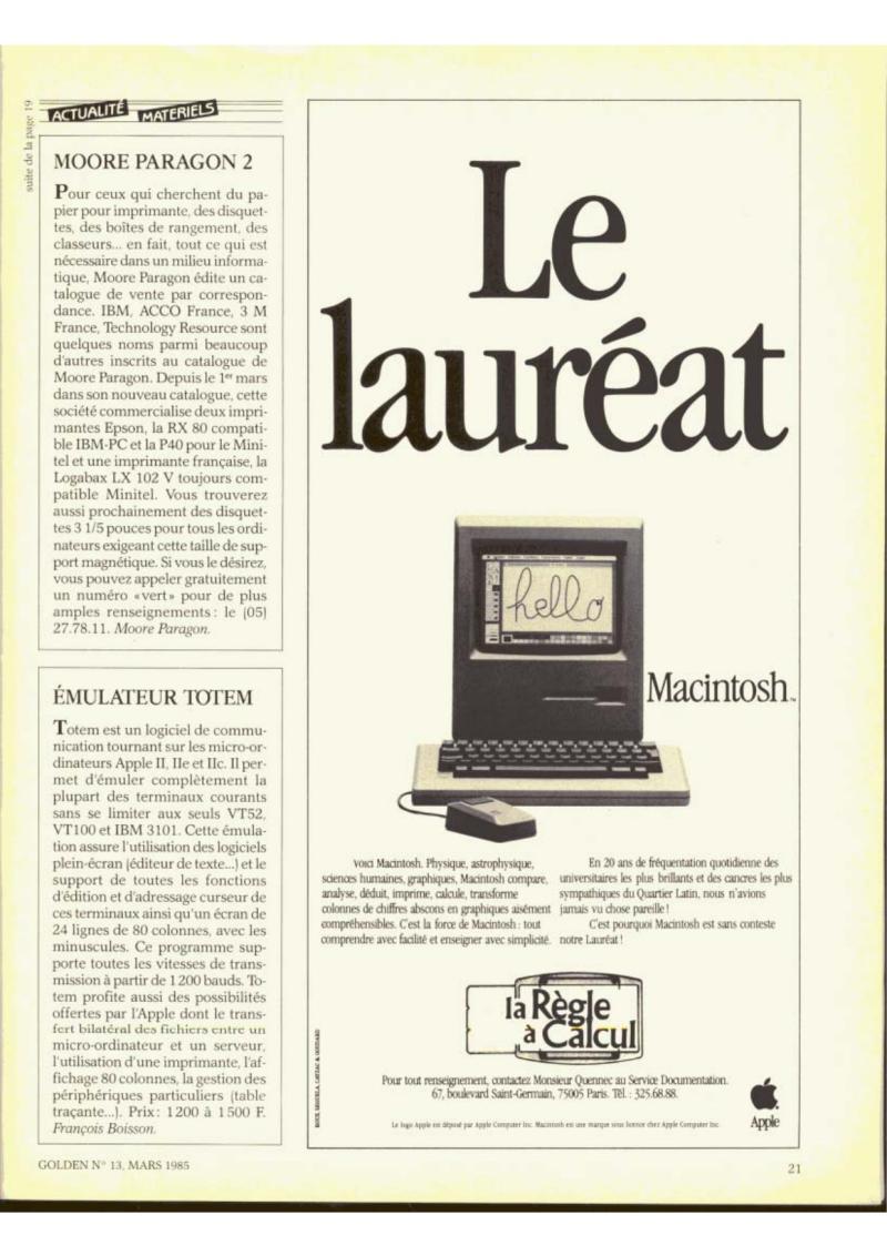 Golden Issue No 13 1985 03 IDG France FR — page 21