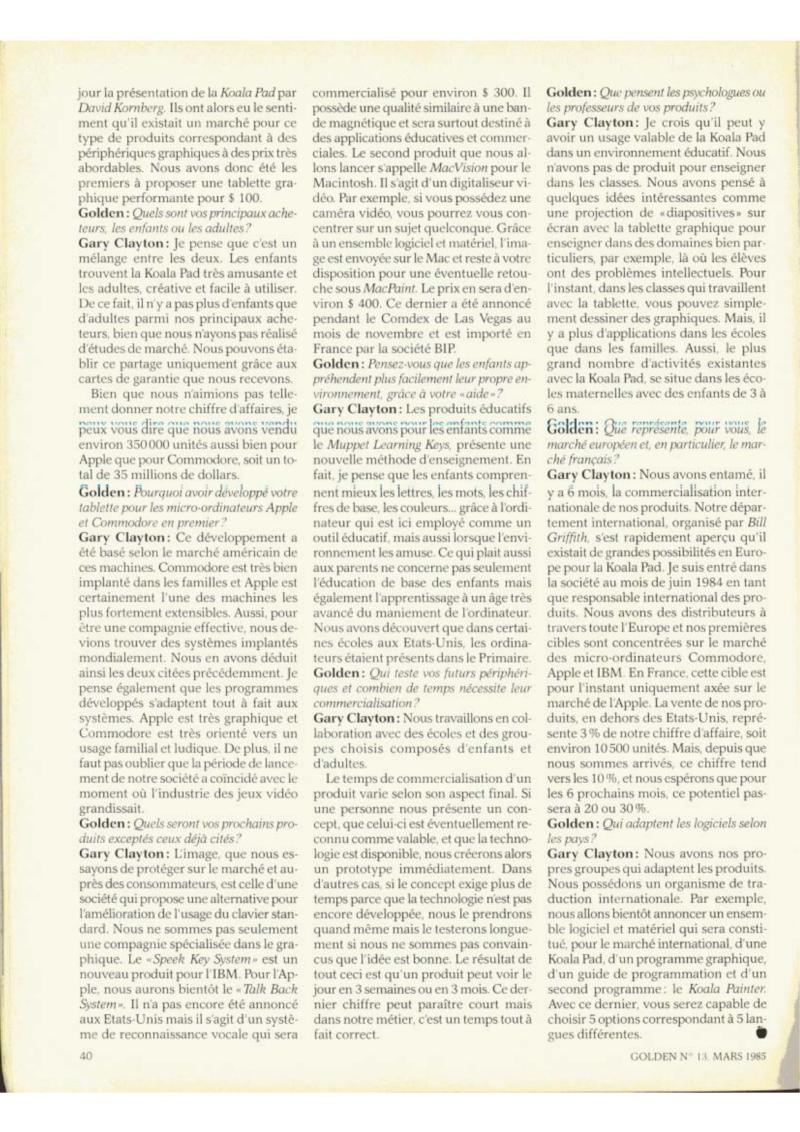Golden Issue No 13 1985 03 IDG France FR — page 40