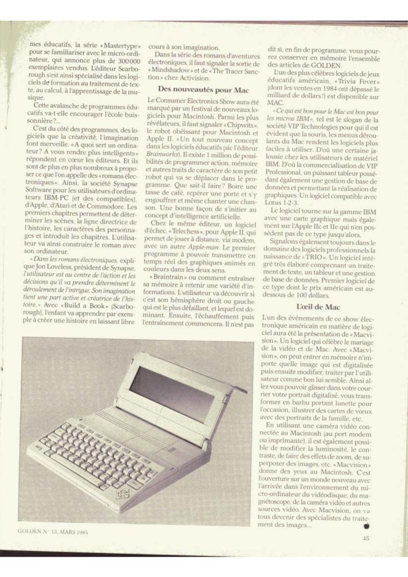 Golden Issue No 13 1985 03 IDG France FR — page 45