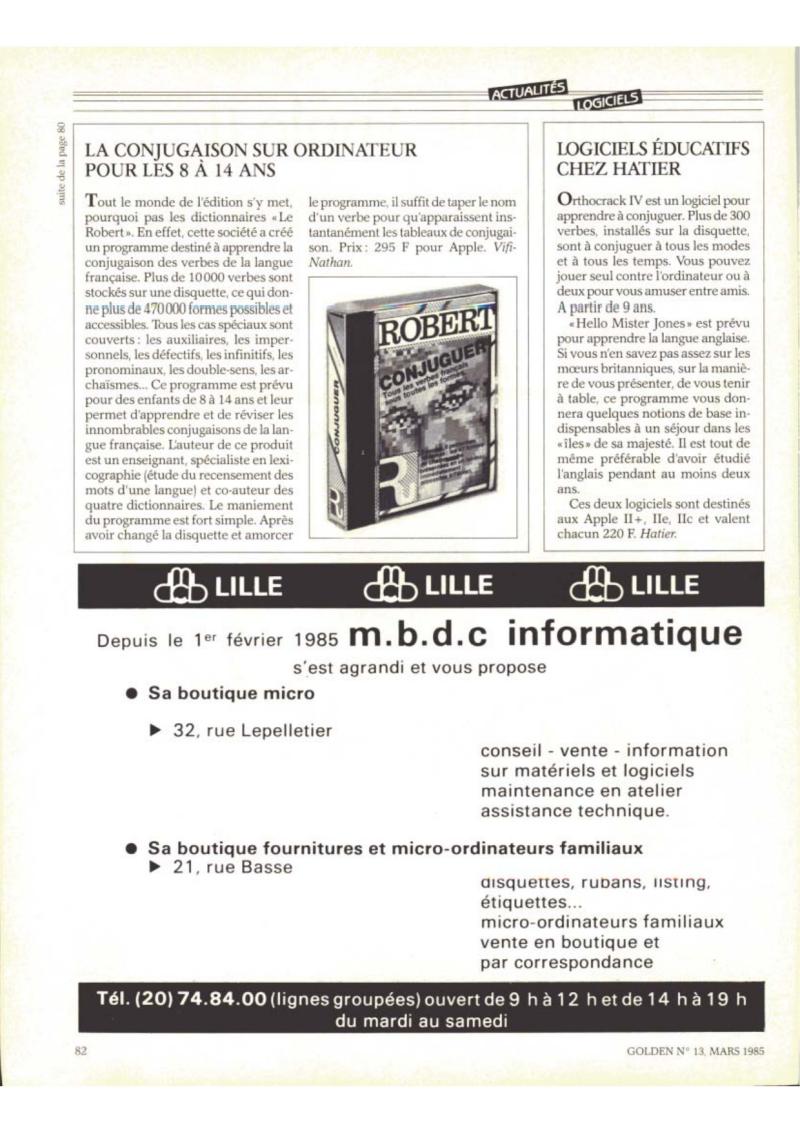 Golden Issue No 13 1985 03 IDG France FR — page 82