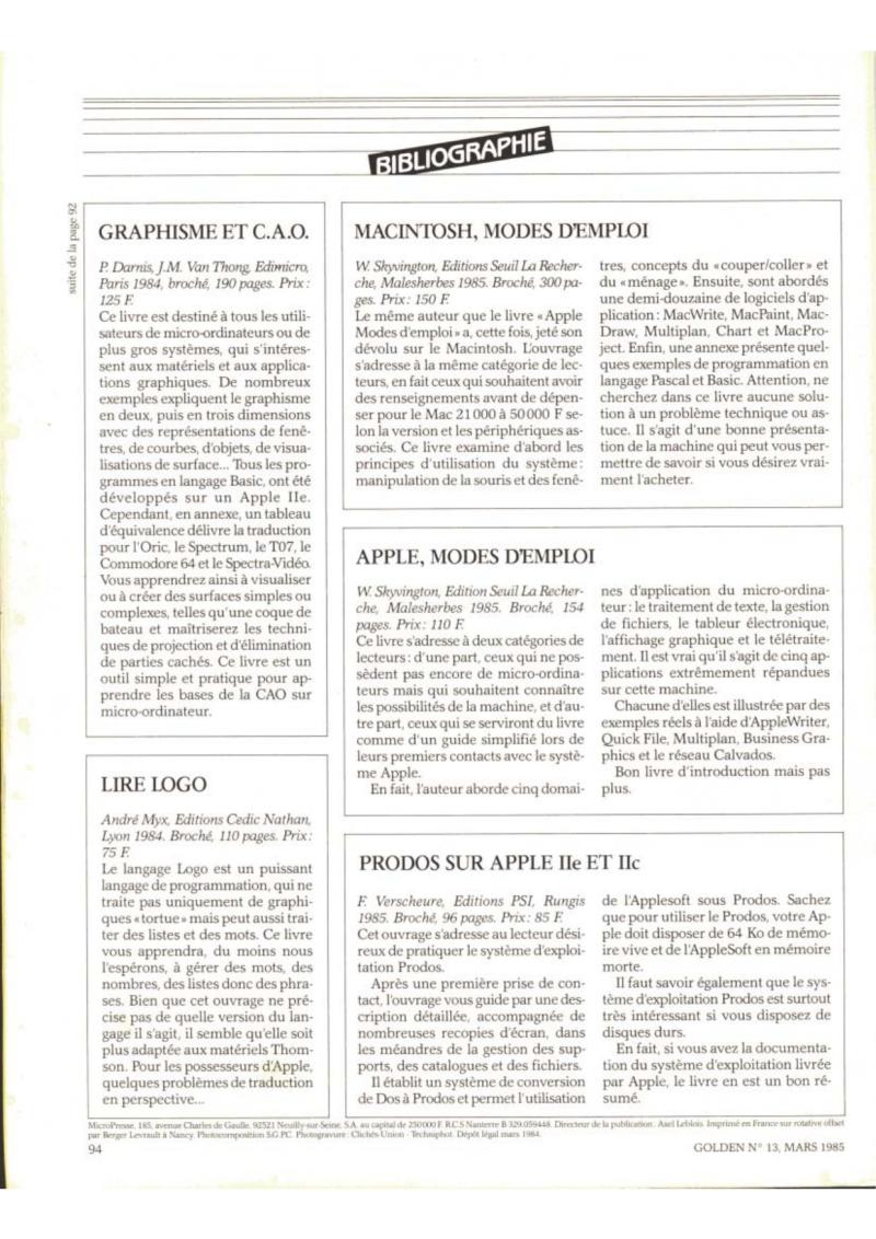 Golden Issue No 13 1985 03 IDG France FR — page 94