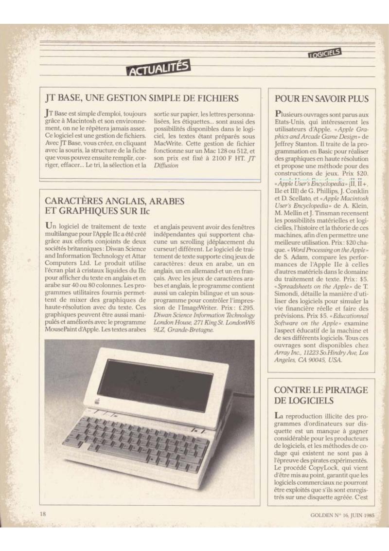 Golden Issue No 16 1985 06 IDG France FR — page 20