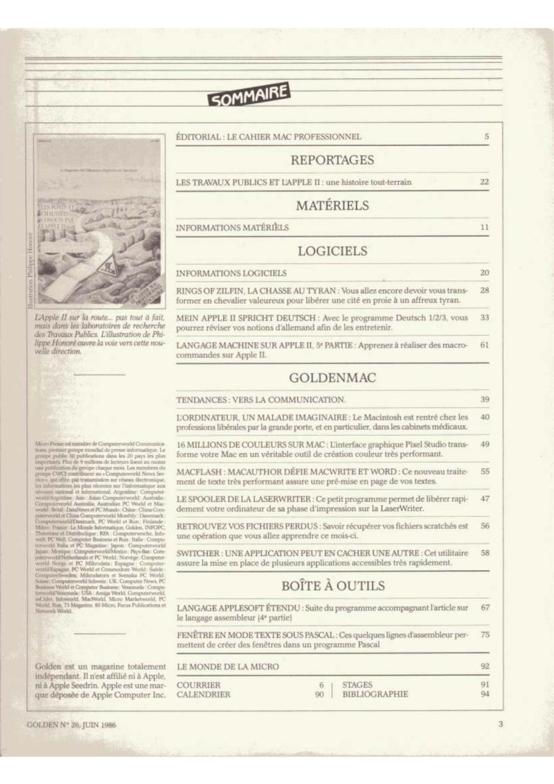 Golden Issue No 26 1986 06 IDG France FR — page 3