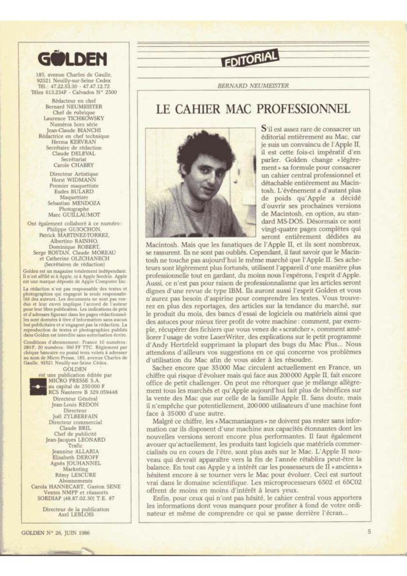 Golden Issue No 26 1986 06 IDG France FR — page 5